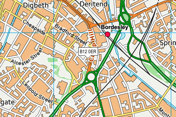 B12 0ER map - OS VectorMap District (Ordnance Survey)