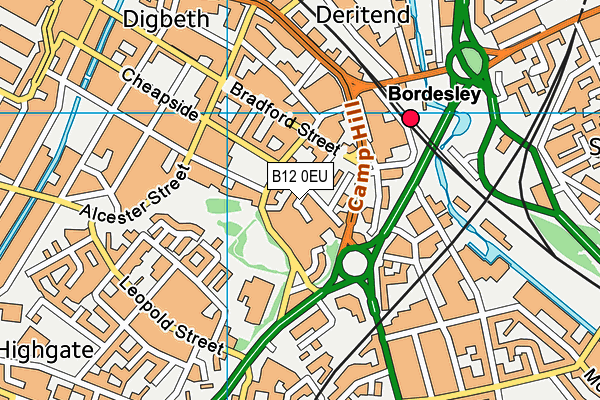 B12 0EU map - OS VectorMap District (Ordnance Survey)