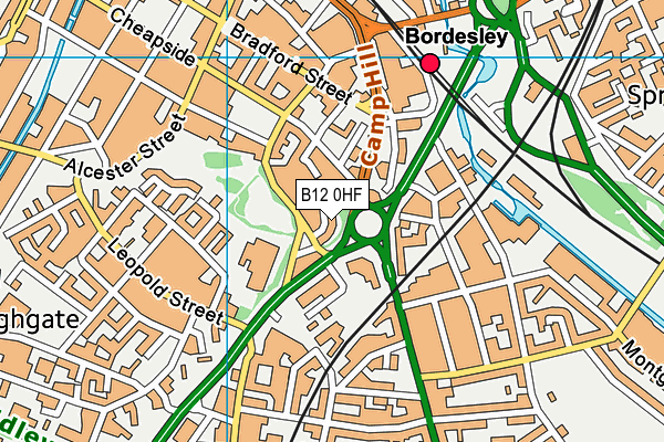 B12 0HF map - OS VectorMap District (Ordnance Survey)