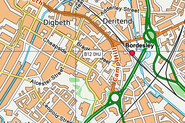 B12 0HJ map - OS VectorMap District (Ordnance Survey)