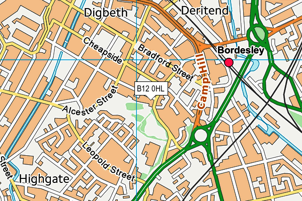 B12 0HL map - OS VectorMap District (Ordnance Survey)