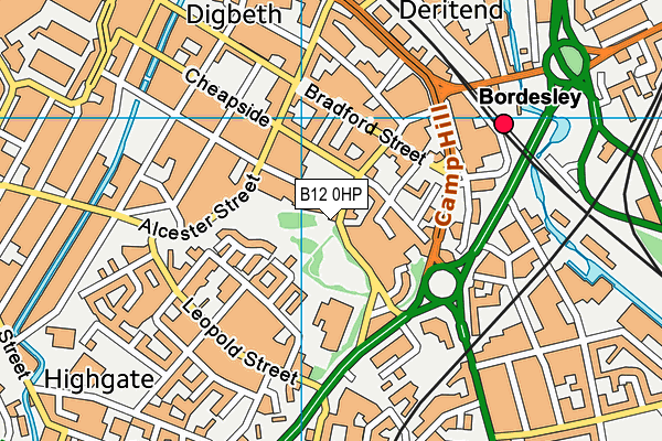 B12 0HP map - OS VectorMap District (Ordnance Survey)