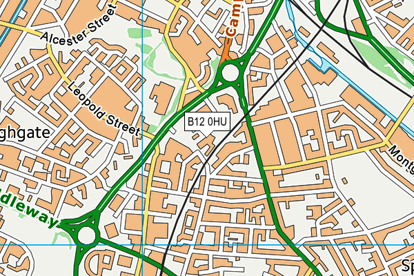 B12 0HU map - OS VectorMap District (Ordnance Survey)