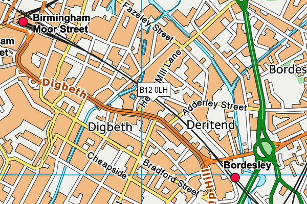 B12 0LH map - OS VectorMap District (Ordnance Survey)