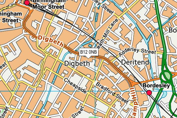 B12 0NB map - OS VectorMap District (Ordnance Survey)