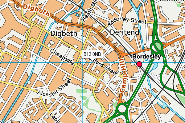 B12 0ND map - OS VectorMap District (Ordnance Survey)