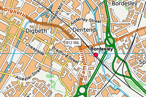 B12 0NL map - OS VectorMap District (Ordnance Survey)