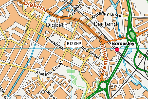 B12 0NP map - OS VectorMap District (Ordnance Survey)