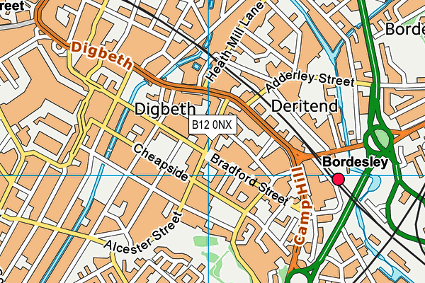 B12 0NX map - OS VectorMap District (Ordnance Survey)