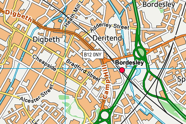 B12 0NY map - OS VectorMap District (Ordnance Survey)