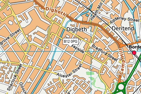 B12 0PG map - OS VectorMap District (Ordnance Survey)