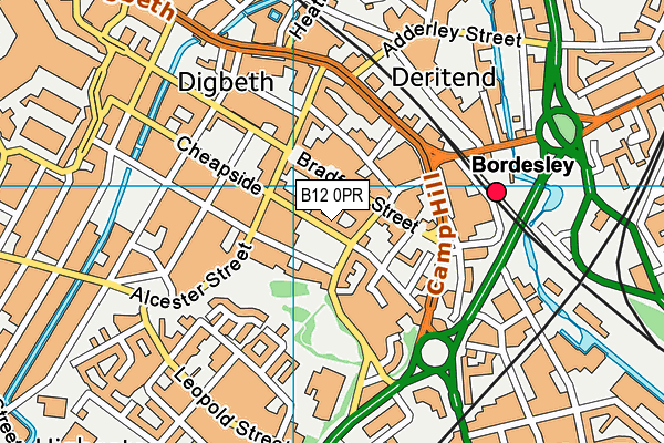 B12 0PR map - OS VectorMap District (Ordnance Survey)