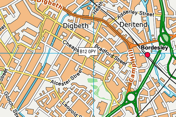 B12 0PY map - OS VectorMap District (Ordnance Survey)