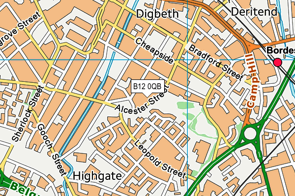 B12 0QB map - OS VectorMap District (Ordnance Survey)