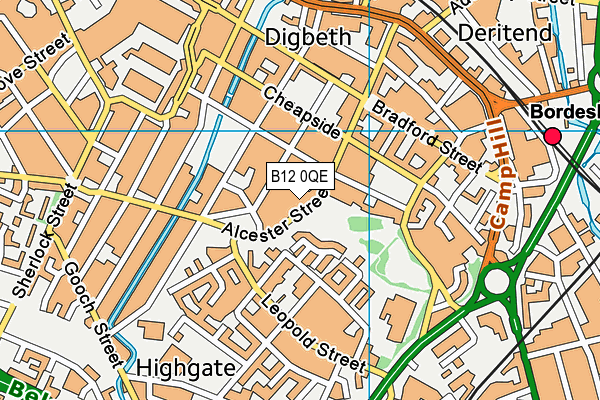 B12 0QE map - OS VectorMap District (Ordnance Survey)