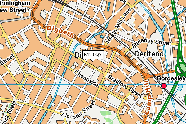 B12 0QY map - OS VectorMap District (Ordnance Survey)