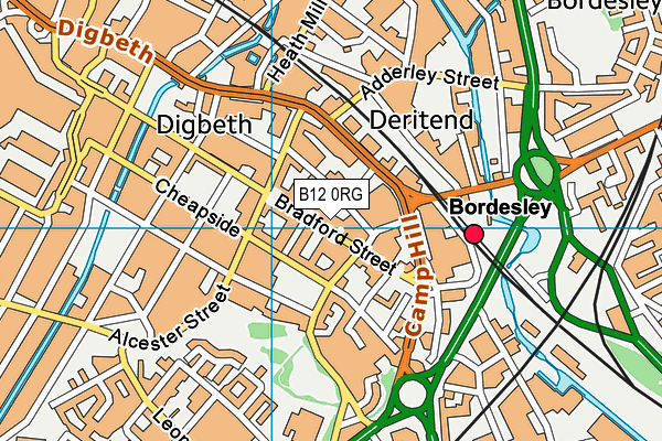 B12 0RG map - OS VectorMap District (Ordnance Survey)