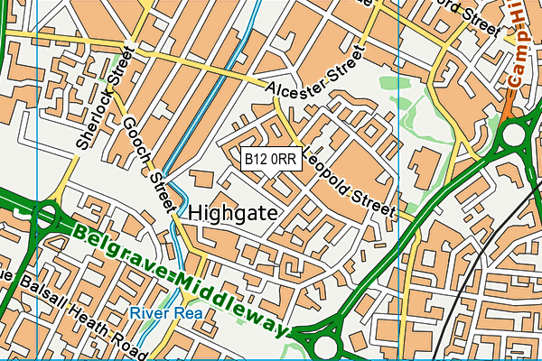 B12 0RR map - OS VectorMap District (Ordnance Survey)