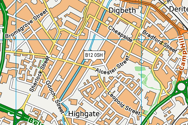 B12 0SH map - OS VectorMap District (Ordnance Survey)