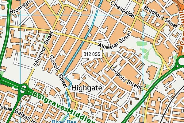 B12 0SS map - OS VectorMap District (Ordnance Survey)