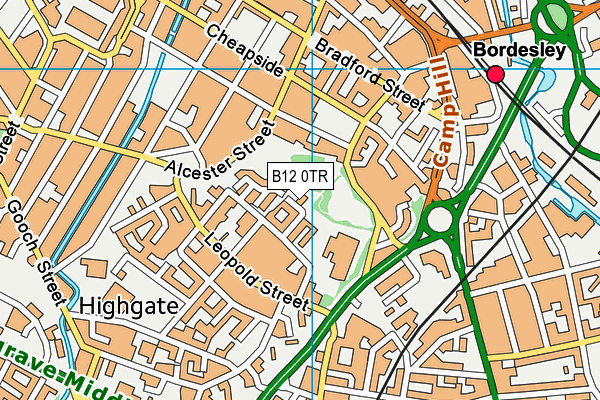 B12 0TR map - OS VectorMap District (Ordnance Survey)