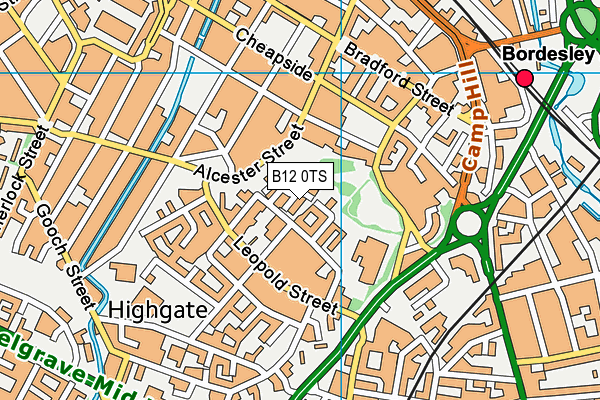 B12 0TS map - OS VectorMap District (Ordnance Survey)