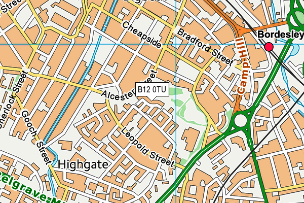 B12 0TU map - OS VectorMap District (Ordnance Survey)