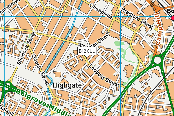 B12 0UL map - OS VectorMap District (Ordnance Survey)