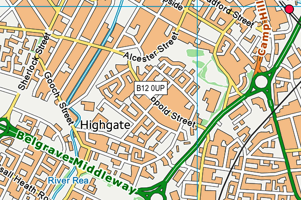 B12 0UP map - OS VectorMap District (Ordnance Survey)