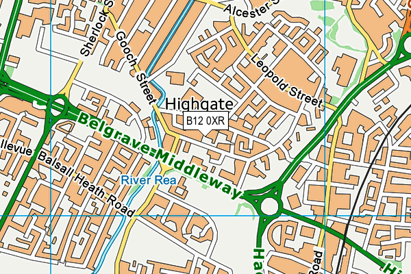 B12 0XR map - OS VectorMap District (Ordnance Survey)