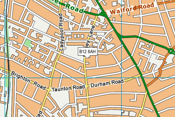 B12 8AH map - OS VectorMap District (Ordnance Survey)