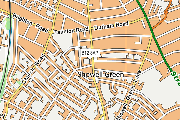 B12 8AP map - OS VectorMap District (Ordnance Survey)