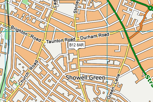 B12 8AR map - OS VectorMap District (Ordnance Survey)