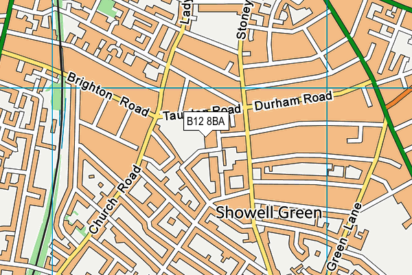 B12 8BA map - OS VectorMap District (Ordnance Survey)