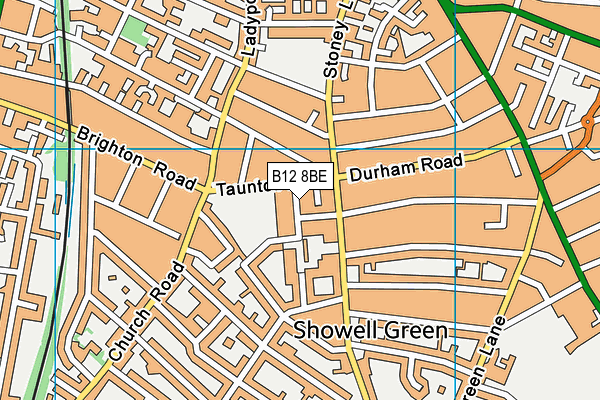 B12 8BE map - OS VectorMap District (Ordnance Survey)