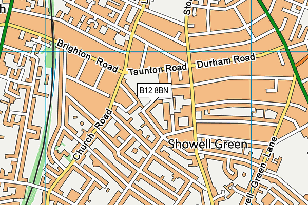 B12 8BN map - OS VectorMap District (Ordnance Survey)