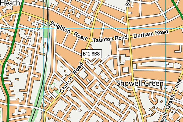 B12 8BS map - OS VectorMap District (Ordnance Survey)