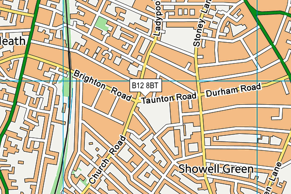 B12 8BT map - OS VectorMap District (Ordnance Survey)