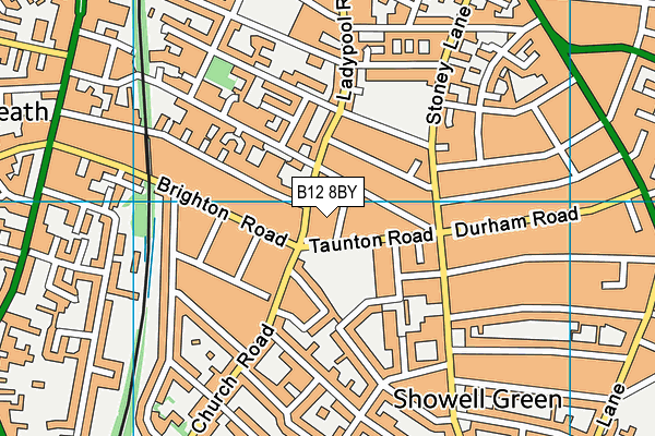 B12 8BY map - OS VectorMap District (Ordnance Survey)