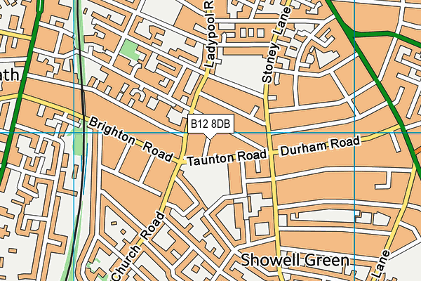 B12 8DB map - OS VectorMap District (Ordnance Survey)