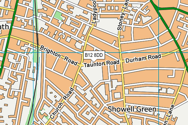 B12 8DD map - OS VectorMap District (Ordnance Survey)