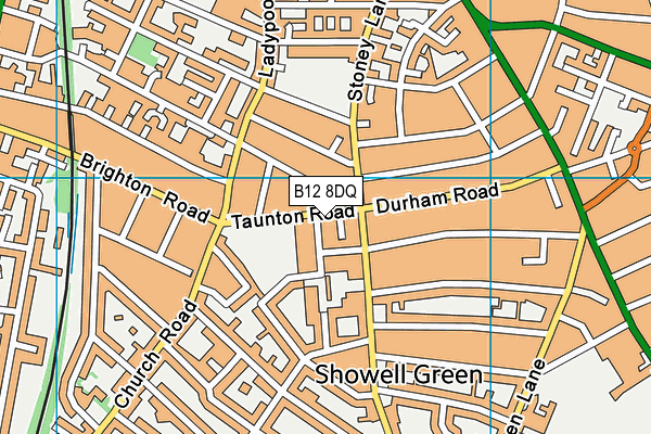 B12 8DQ map - OS VectorMap District (Ordnance Survey)