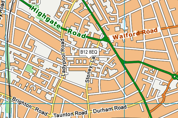 B12 8EQ map - OS VectorMap District (Ordnance Survey)