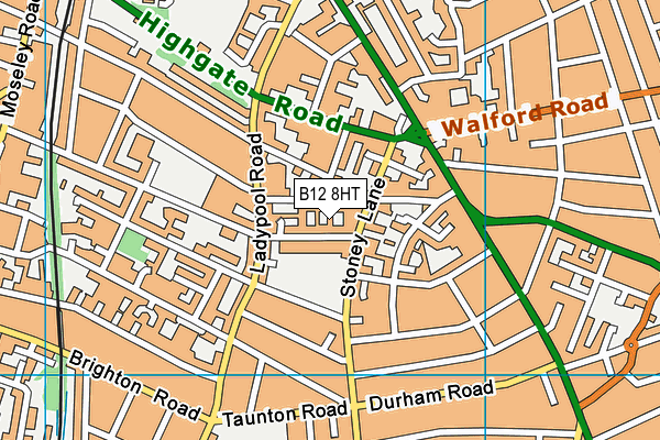 B12 8HT map - OS VectorMap District (Ordnance Survey)