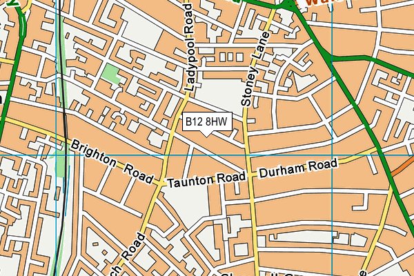 B12 8HW map - OS VectorMap District (Ordnance Survey)