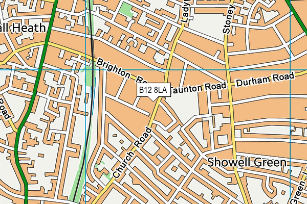 B12 8LA map - OS VectorMap District (Ordnance Survey)