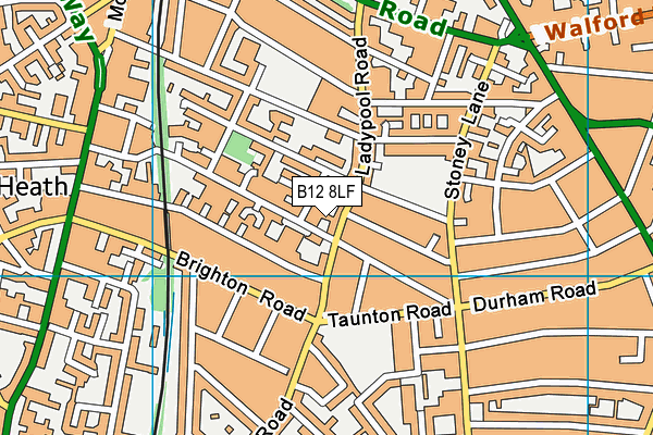 B12 8LF map - OS VectorMap District (Ordnance Survey)