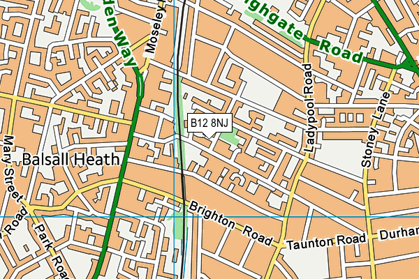 St Paul's School map (B12 8NJ) - OS VectorMap District (Ordnance Survey)