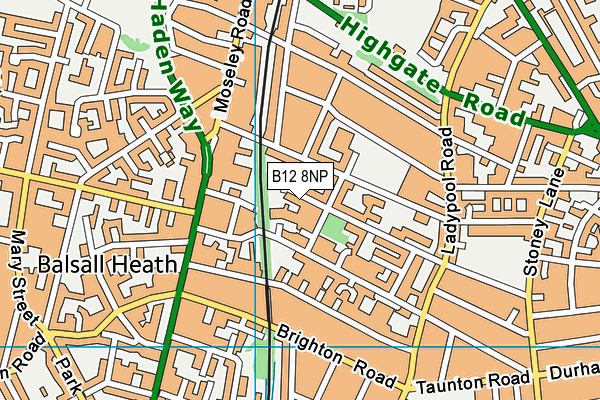 B12 8NP map - OS VectorMap District (Ordnance Survey)