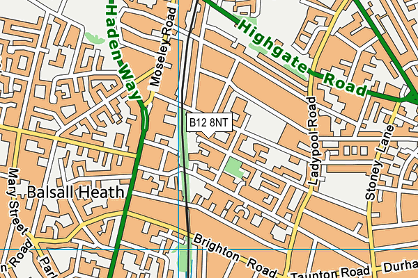 B12 8NT map - OS VectorMap District (Ordnance Survey)